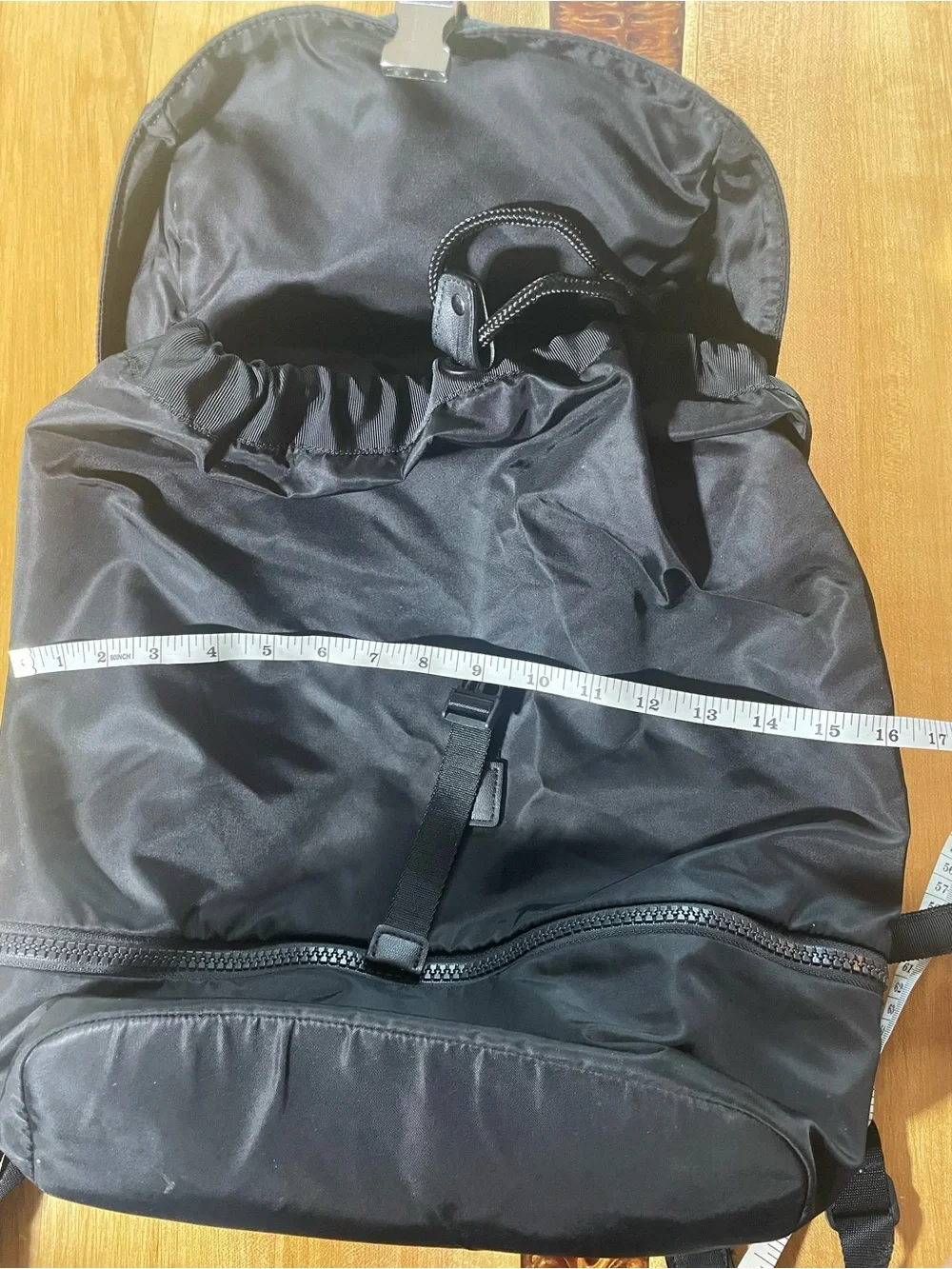 lululemon Go Lightly Rucksack Black Backpack with Front Buckle
